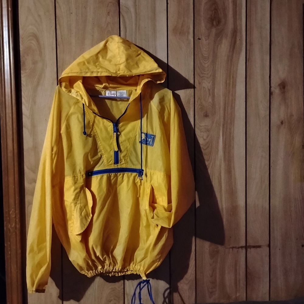 The Disney Store Yellow Blue 100% Nylon Pullover Windbreaker Jacket,